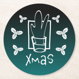 Posavasos Redondo De Papel Pascua de Navidades navideños