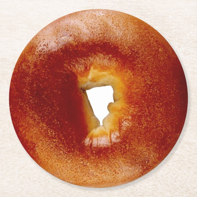 Posavasos Redondo De Papel Pascua de papel de Bagel (Anverso)