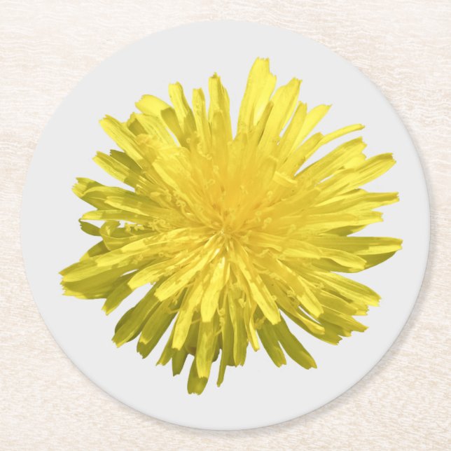 Posavasos Redondo De Papel Pascua de papel de Dandelin amarillo (Anverso)