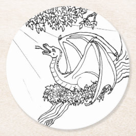 Posavasos Redondo De Papel Pascua de papel - nido de dragón