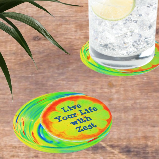 Posavasos Redondo De Papel Pascua de papel redondo de Naranja psicodélico (Subido por el creador)