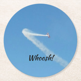 Posavasos Redondo De Papel Pascua de papel volante de avión de aviación de ép