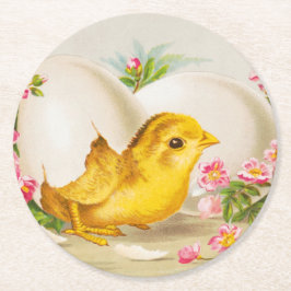 Posavasos Redondo De Papel Pascua de vidrio - Tema de Pascua