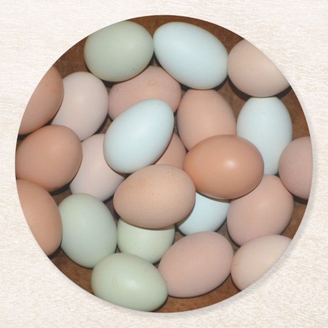 Posavasos Redondo De Papel Pascua Fiesta de pollo (Anverso)