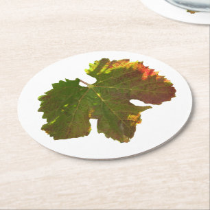 Posavasos Redondo De Papel Pascua - Hojas de uva verde