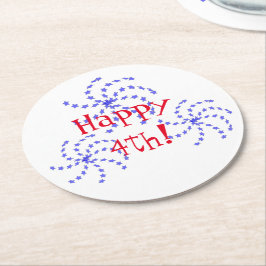 Posavasos Redondo De Papel Pascua - Saludos de fuegos artificiales