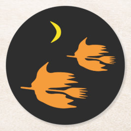 Posavasos Redondo De Papel Paseo en la habitación por la noche - Imagen de br