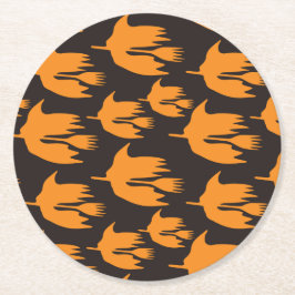 Posavasos Redondo De Papel Paseo por la noche por la habitación - sin fisuras