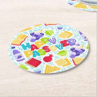 Posavasos Redondo De Papel Passover Festive Paper Coaster