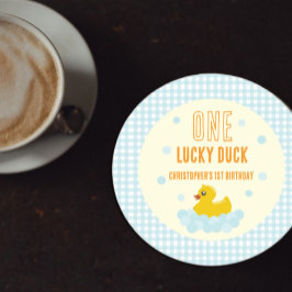Posavasos Redondo De Papel Pato 1 cumpleaños