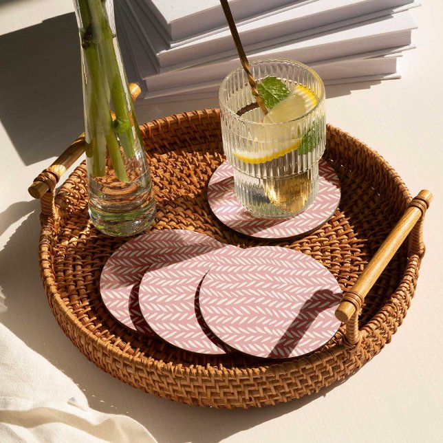 Posavasos Redondo De Papel Patrón de arenisca pastel suave en rosa (Subido por el creador)