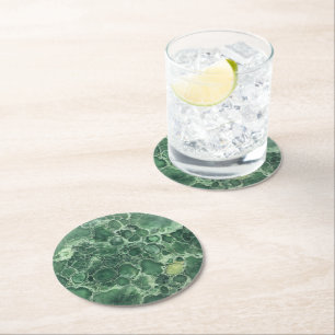 Posavasos Redondo De Papel Patrón de Gemstone verde de Jade