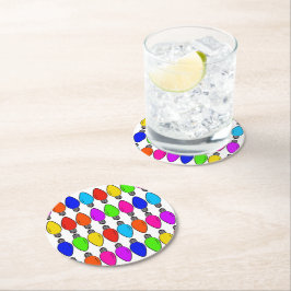 Posavasos Redondo De Papel Patrón de lámparas de navidad