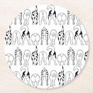 Posavasos Redondo De Papel Patrón de manchas de perro