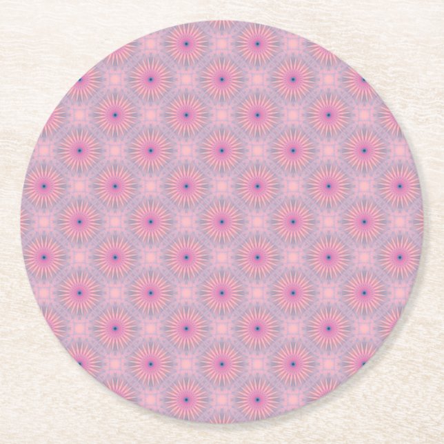 Posavasos Redondo De Papel Patrón de Mandala (Anverso)