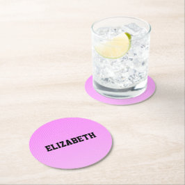 Posavasos Redondo De Papel Patrón de puntos blancos rosados