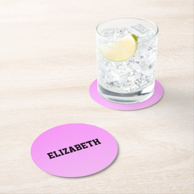 Posavasos Redondo De Papel Patrón de puntos blancos rosados (In situ)