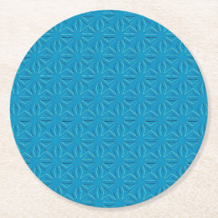 Posavasos Redondo De Papel Patrón de textura azul de Azure