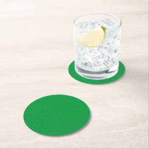 Posavasos Redondo De Papel Patrón de trébol de cuatro hojas verde lindo moder