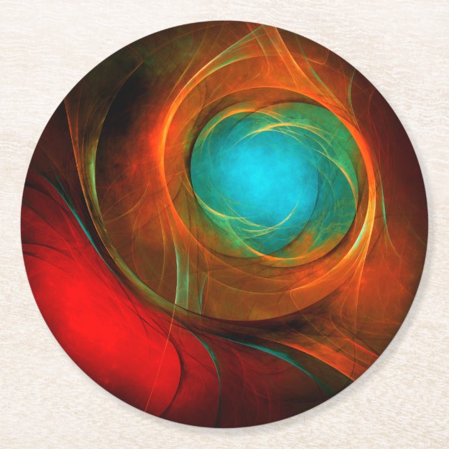 Posavasos Redondo De Papel Patrón Guay de Bella Artes de resumen moderno de o