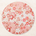 Posavasos Redondo De Papel Patrón japonés de flores de cerezo<br><div class="desc">Patrón japonés de flores de cerezo</div>