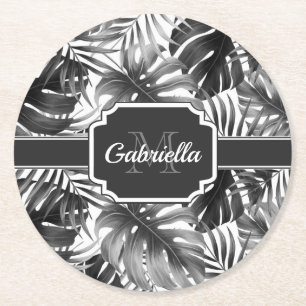 Posavasos Redondo De Papel Patrón tropical
