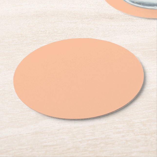Posavasos Redondo De Papel Peach Fuzz Es Hermoso Y Deseable (En perspectiva)