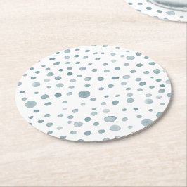 Posavasos Redondo De Papel Peacock Confetti Water Dots Paper Coaster