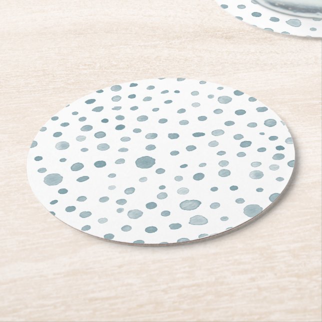 Posavasos Redondo De Papel Peacock Confetti Water Dots Paper Coaster (En perspectiva)