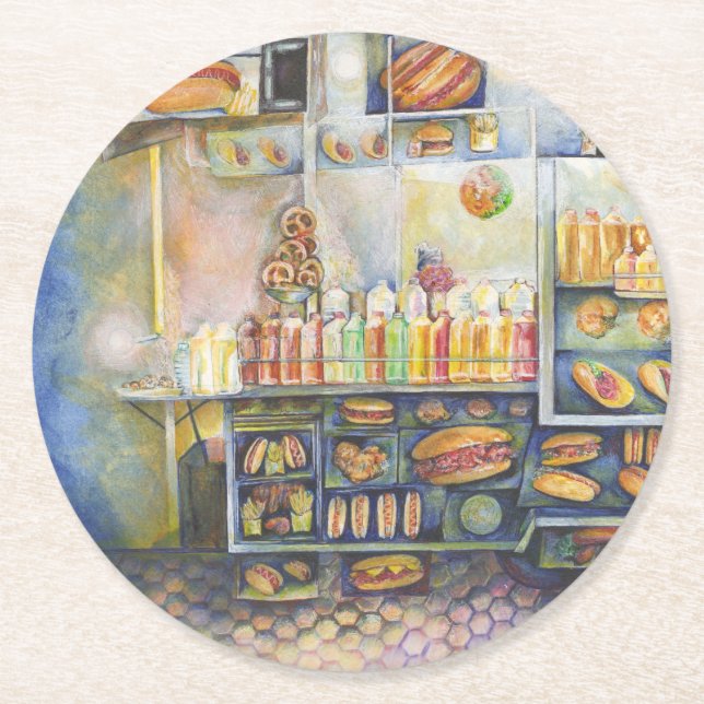 Posavasos Redondo De Papel Peligrosamente Cerca De La Diversión (Anverso)