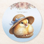 Posavasos Redondo De Papel Pequeña escayola de papel de cinta azul de pollo<br><div class="desc">Bella escayola de papel de cinta azul de pollo</div>