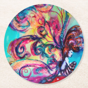 POSAVASOS REDONDO DE PAPEL PEQUEÑOS ELEMENTOS DE MUSHOROMS