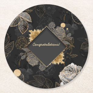 Posavasos Redondo De Papel Personalizable Floral