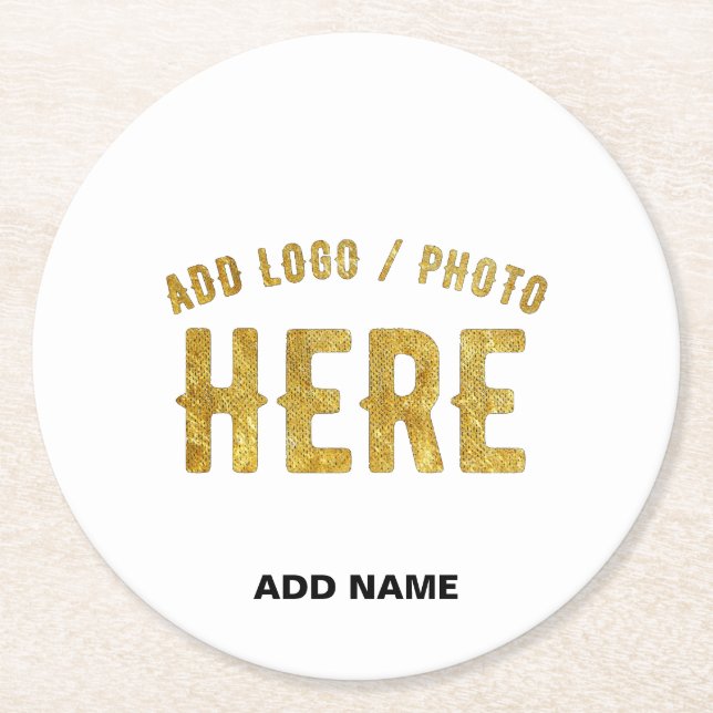 POSAVASOS REDONDO DE PAPEL PERSONALIZABLE MODERNO ESTILO BLANCO VERIFICADO MA (Anverso)