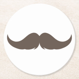 Posavasos Redondo De Papel Personalizable Petite Handlebar Mustache