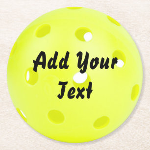 Posavasos Redondo De Papel Personalización del Personalizar amarillo pálido