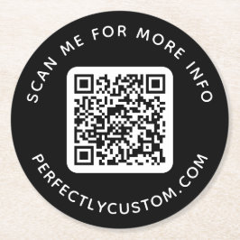 Posavasos Redondo De Papel Personalizado código QR Buscar más información tex