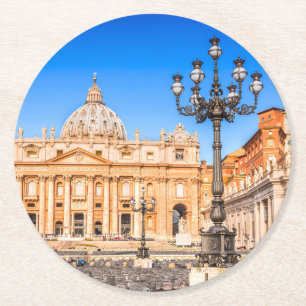 Posavasos Redondo De Papel Personalizado cuadrado de las cisternas Vaticano