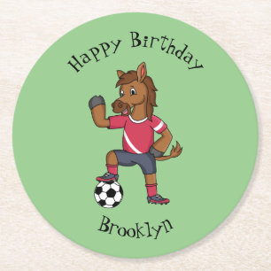 Posavasos Redondo De Papel Personalizado de fútbol divertido y divertido