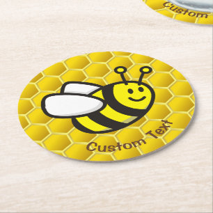Posavasos Redondo De Papel Personalizado Honeybee