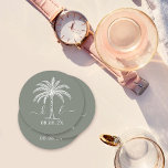 Posavasos Redondo De Papel Personalizado Monograma Boda Árbol de palmas<br><div class="desc">Hermosa y elegante Invitación a la Boda Celebra el amor en su forma más pura con invitaciones que reflejan la elegancia de su unión. Ordena tus elegantes invitaciones de boda hoy y prepara el escenario para una celebración que es tan atemporal como tu amor. Ya sea que estés atando el...</div>