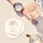 Posavasos Redondo De Papel Personalizado Monograma Boda Árbol de palmas<br><div class="desc">Hermosa y elegante Invitación a la Boda Celebra el amor en su forma más pura con invitaciones que reflejan la elegancia de su unión. Ordena tus elegantes invitaciones de boda hoy y prepara el escenario para una celebración que es tan atemporal como tu amor. Ya sea que estés atando el...</div>