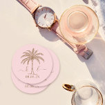 Posavasos Redondo De Papel Personalizado Monograma Boda Árbol de palmas<br><div class="desc">Hermosa y elegante Invitación a la Boda Celebra el amor en su forma más pura con invitaciones que reflejan la elegancia de su unión. Ordena tus elegantes invitaciones de boda hoy y prepara el escenario para una celebración que es tan atemporal como tu amor. Ya sea que estés atando el...</div>