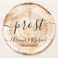 Personalizado Prost Boda alemán Wood Grain