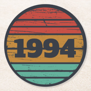 Posavasos Redondo De Papel Personalizado Treinta fiesta de 30 años