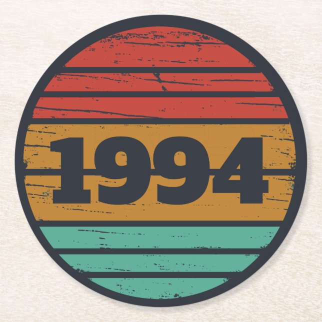 Posavasos Redondo De Papel Personalizado Treinta fiesta de 30 años (Anverso)