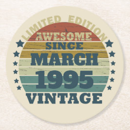 Posavasos Redondo De Papel Personalizado Treinta fiesta de 30 años