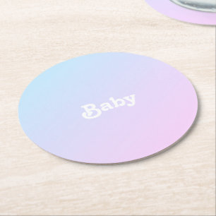 Posavasos Redondo De Papel Personalizar Nombre foto Baby Shower, cumpleaños