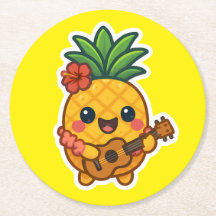 Piña Kawaii sonriente - Tropical