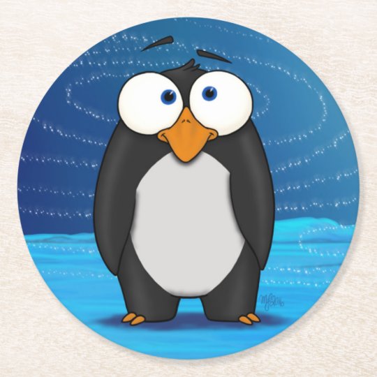 Posavasos Redondo De Papel Pingüino, práctico de costa de papel